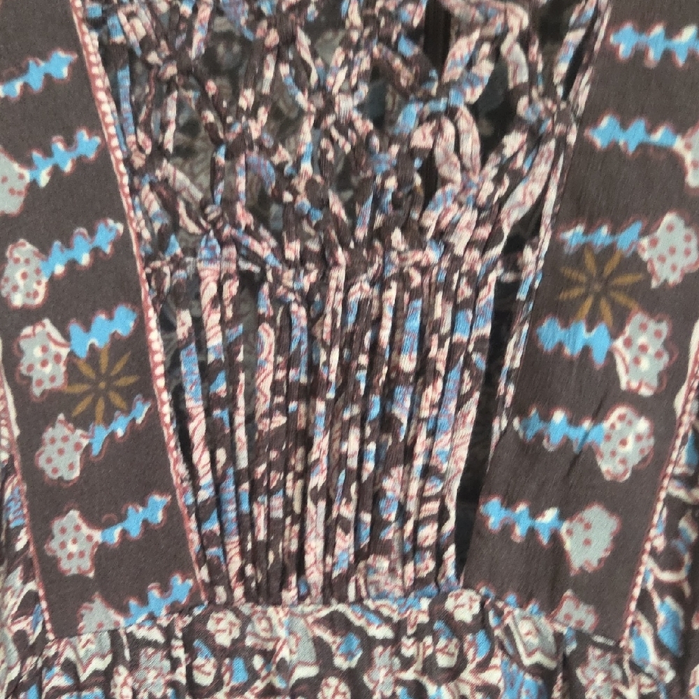 Sea New York Amaki Lilac Whimsical Cottagecore Bohemian Floral Maxi Dress L Bx22 - Picture 10 of 16